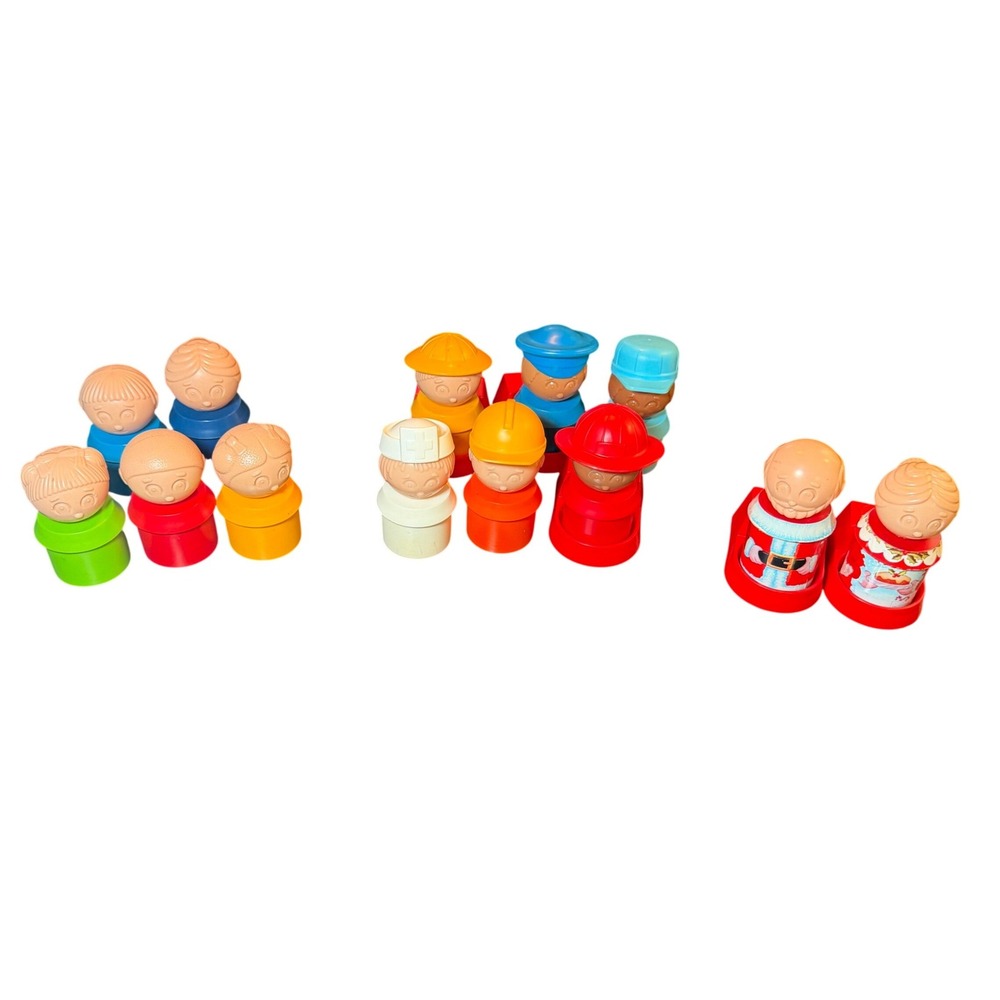 Vintage Tupperware TupperToys Little People Peg Doll Lot of 12 Figures Santa